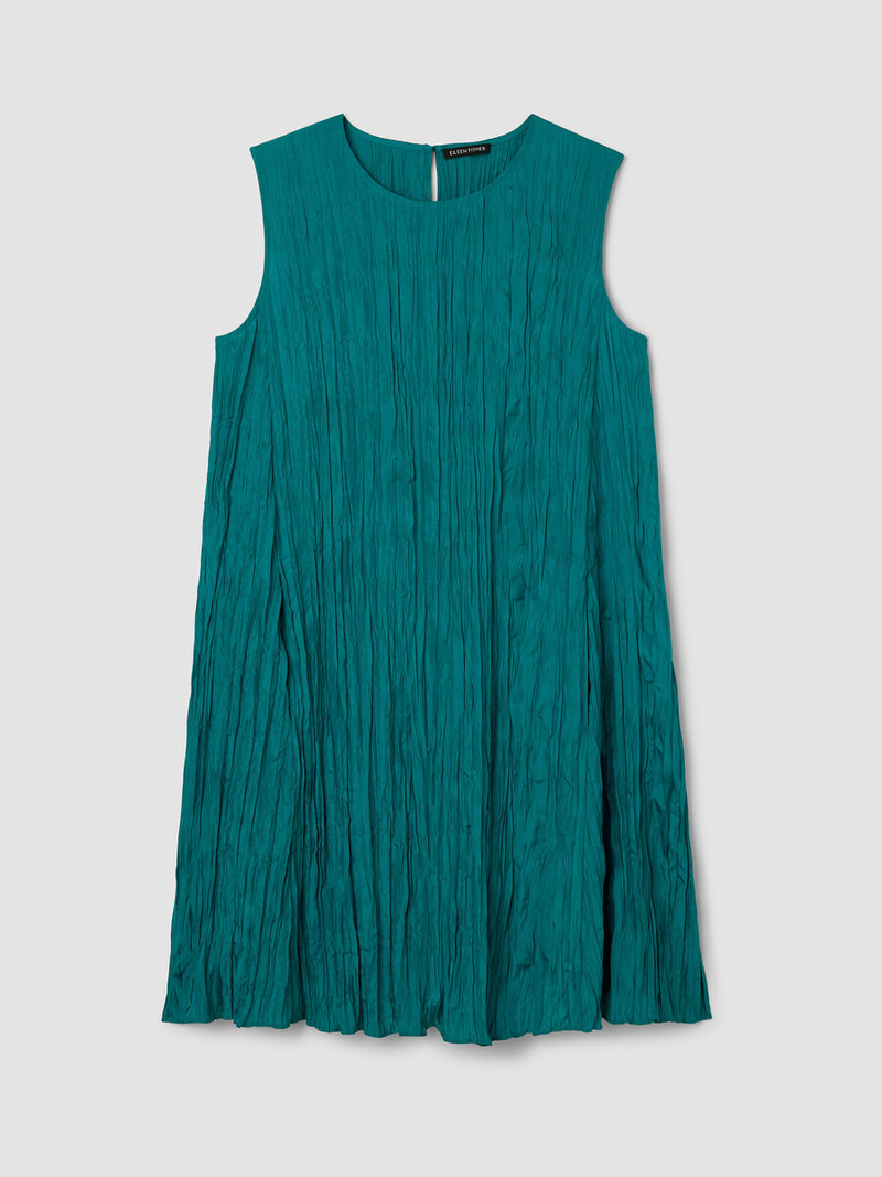 Crushed Silk Round Neck Dress 1