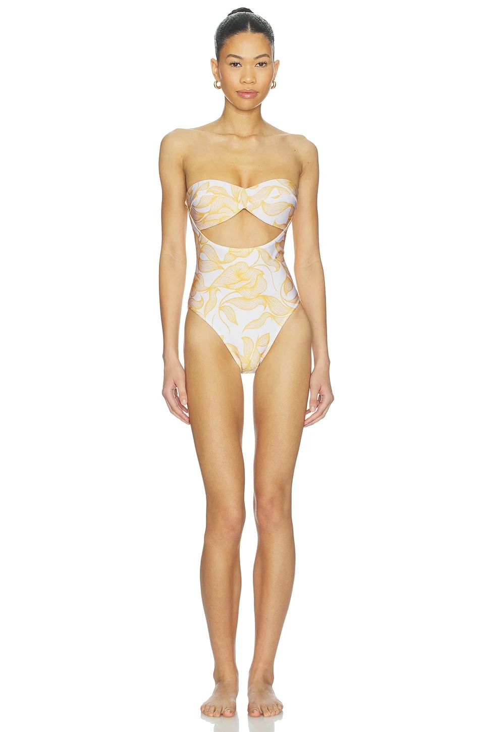 Foliage Cut Out Swimsuit - 1