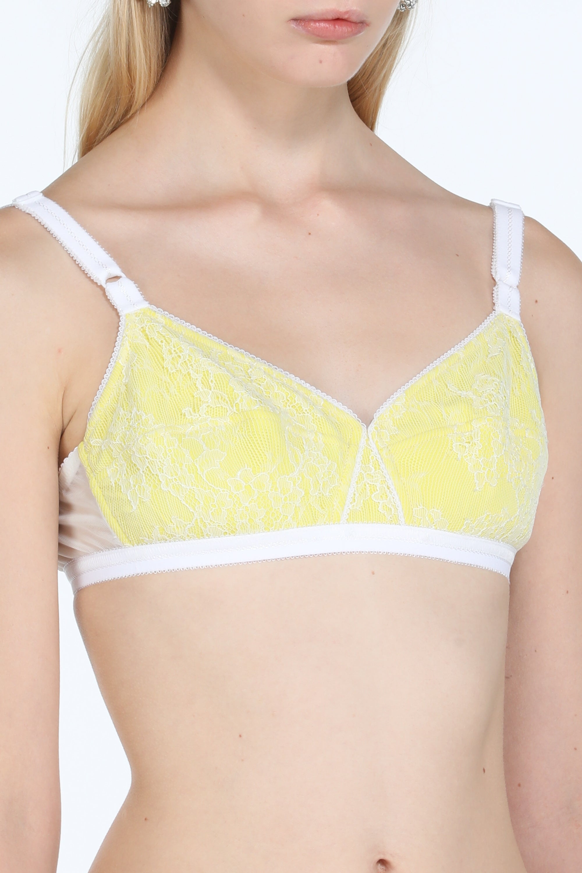 FLORAL-LACE TRIANGLE BRA - 5