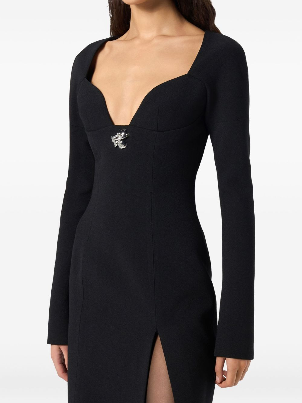 crystal-embellished midi dress - 4