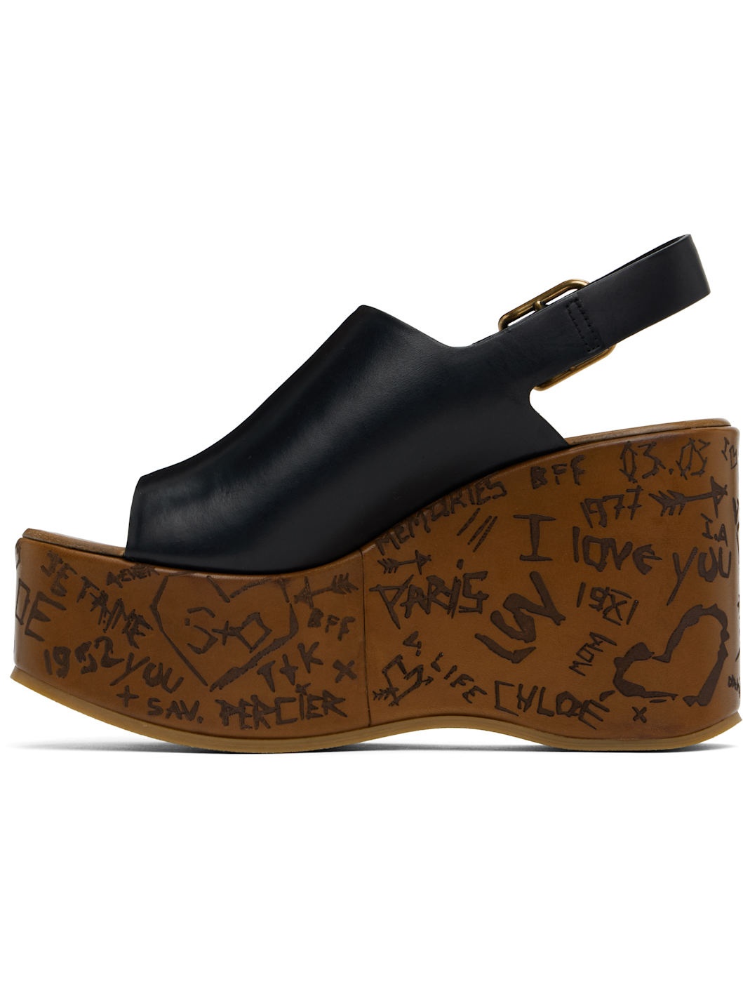 Black Maxime Wedge Sandals - 3