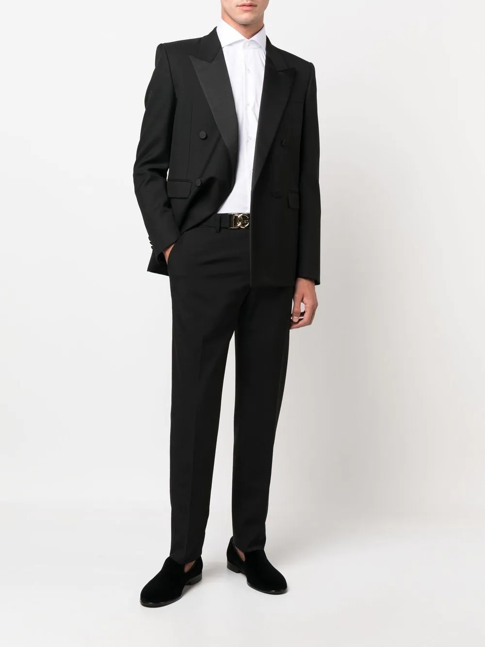 logo-buckle tapered trousers - 2