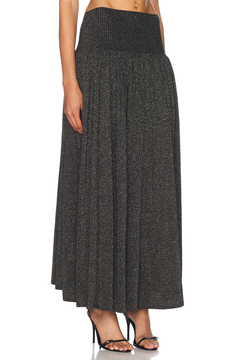 Crush Metallic Flare Skirt - 2