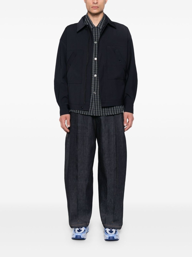 sage NATION inverted-pleat jeans outlook