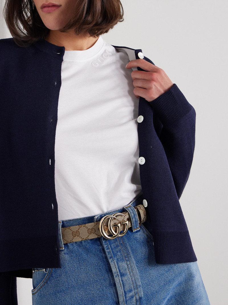 GUCCI Gg Marmont Printed Coated-canvas Belt outlook