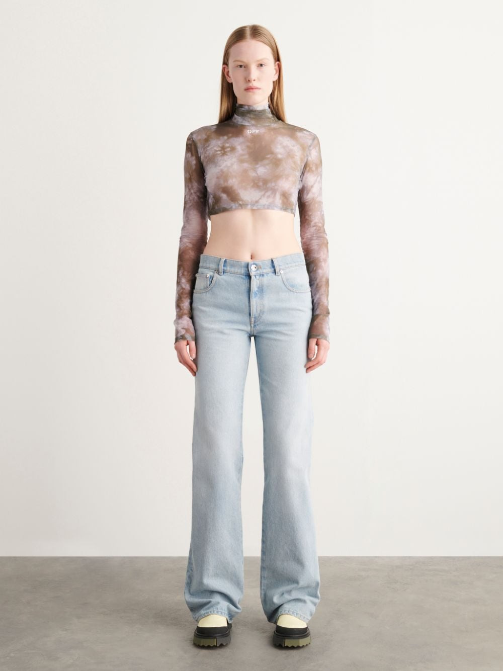 Off White Women Bleach Baby Flared Jeans - 3