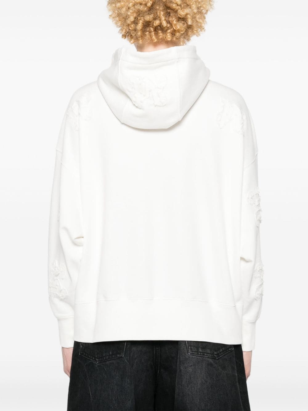 logo-print cotton hoodie - 4