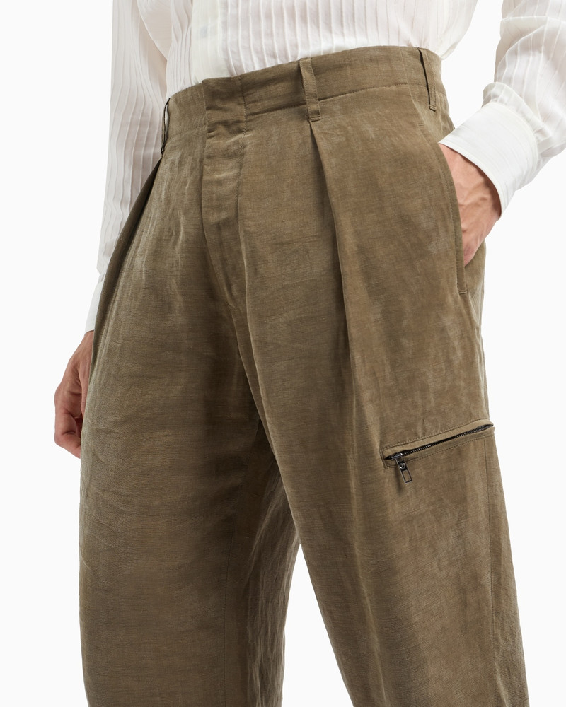 SINGLE-PLEAT TROUSERS IN LINEN AND LYOCELL 5