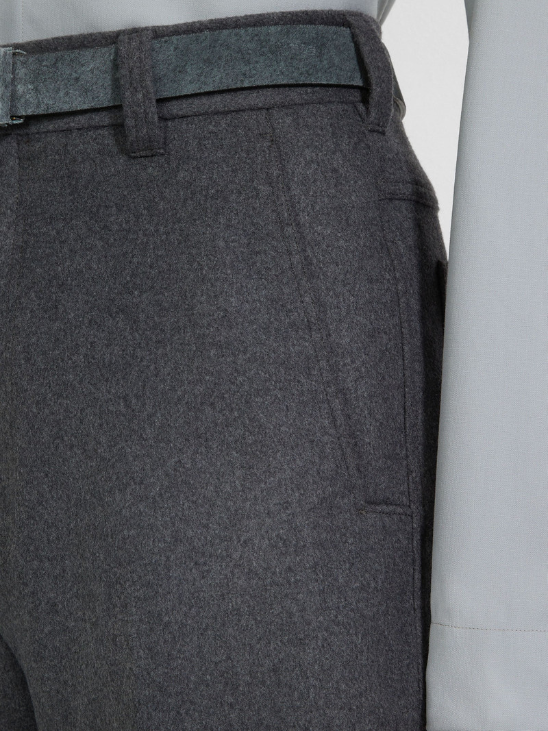 ZEGNA DARK GREY WOOL AND CASHMERE PANTS outlook