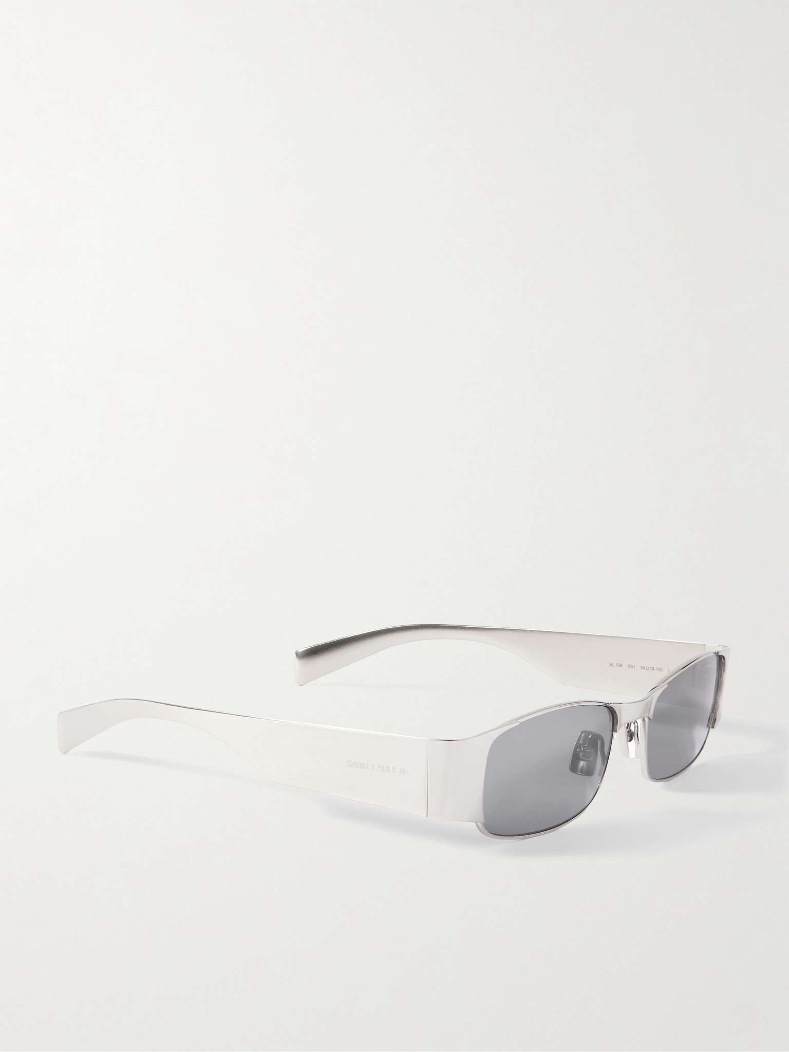 Rectangular-Frame Silver-Tone Sunglasses - 3