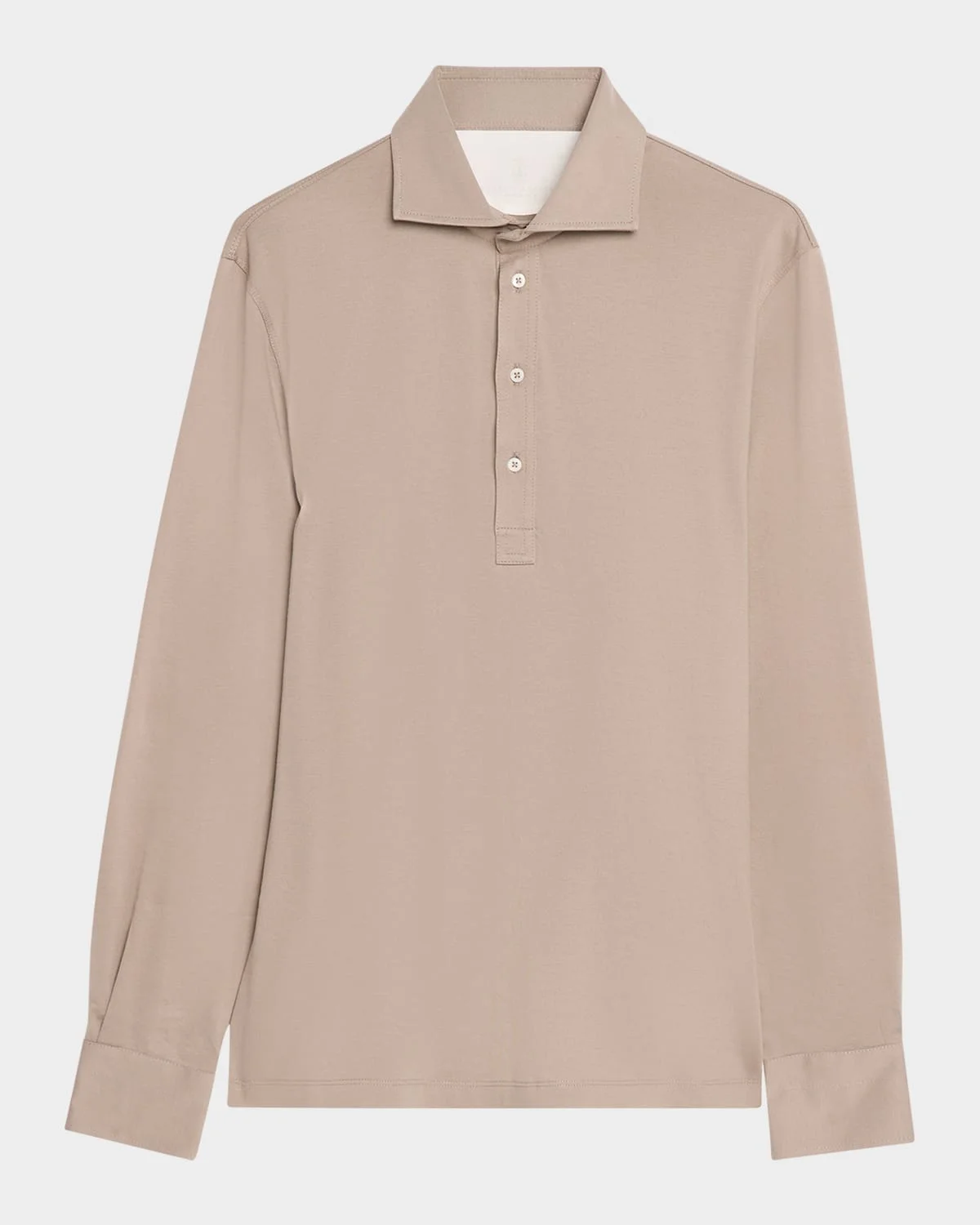 Men's Cotton Jersey Long-Sleeve Polo Shirt - 1