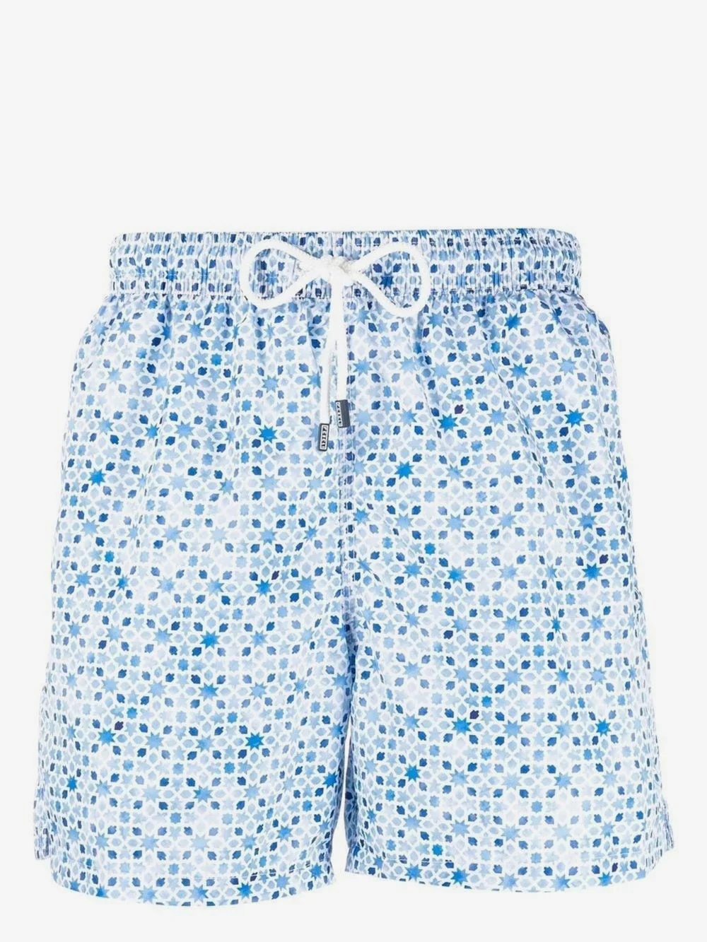 geometric-print drawstring swim shorts - 1