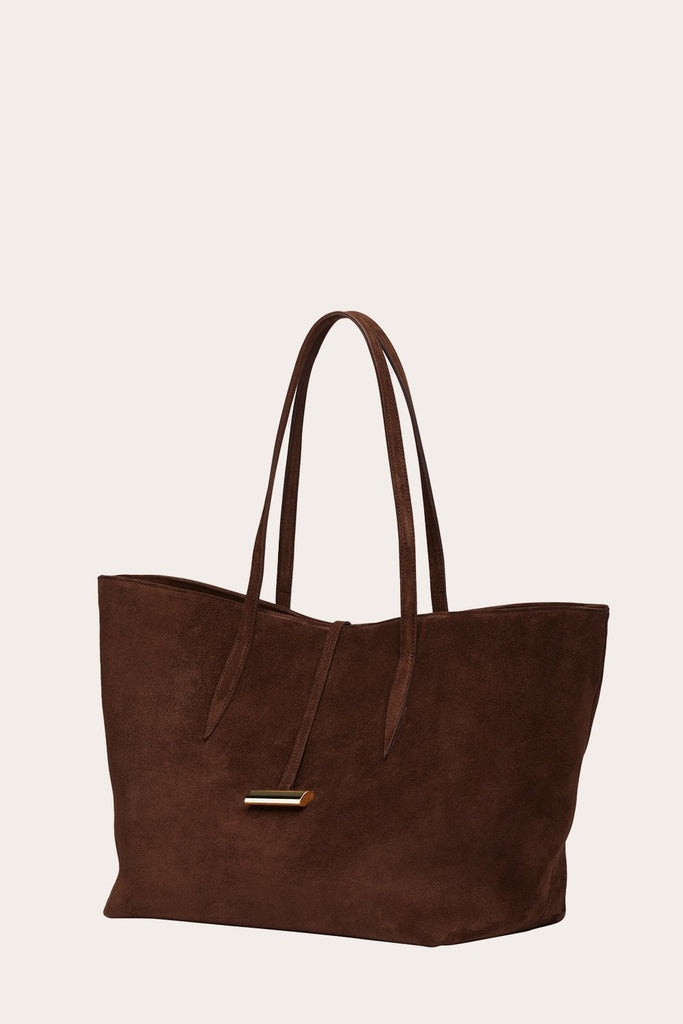 PENNE TOTE DARK BROWN SUEDE - 3