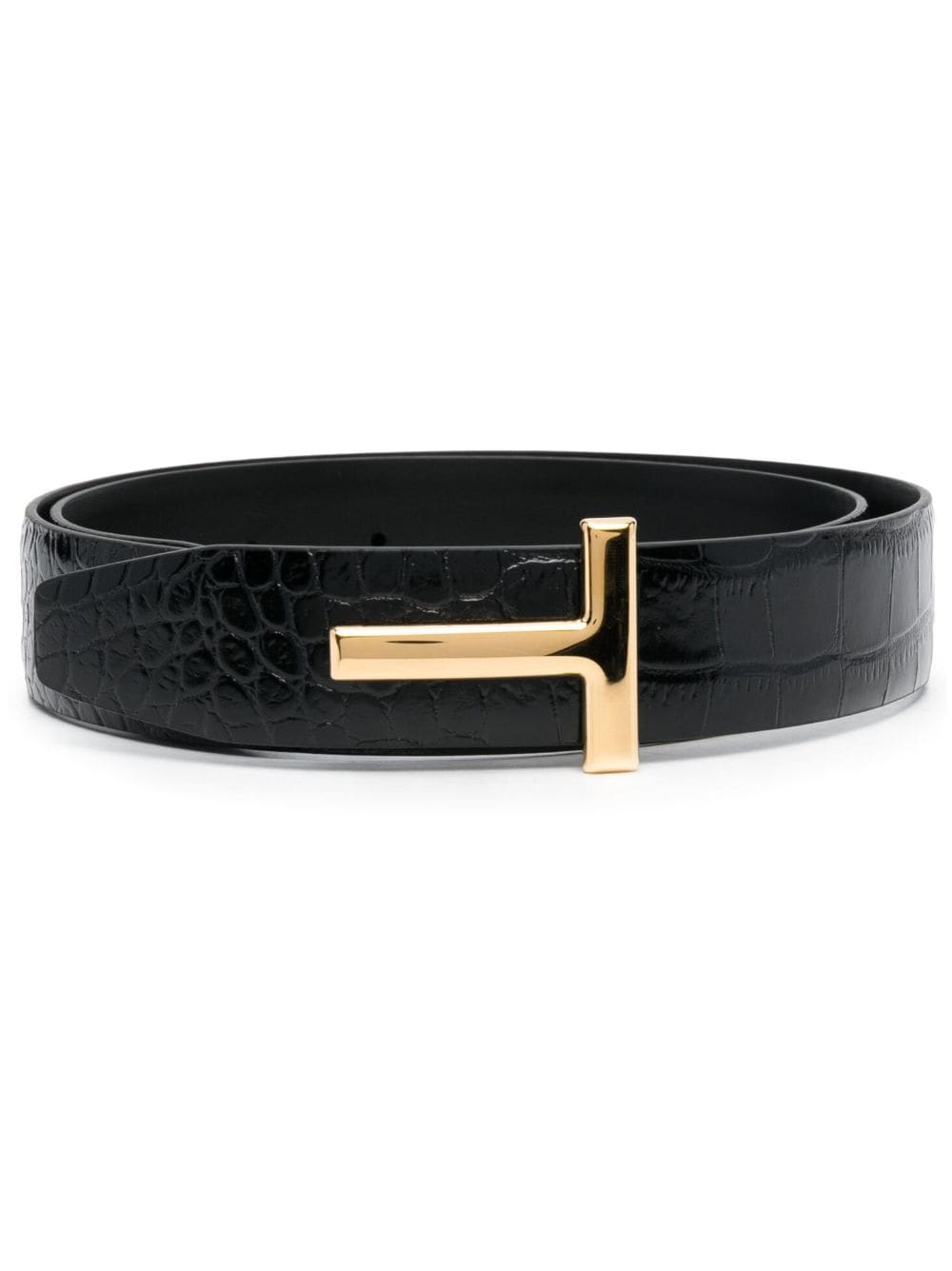 logo-plaque leather belt - 2