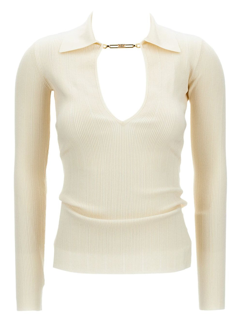 chain-detail ribbed sweater 1