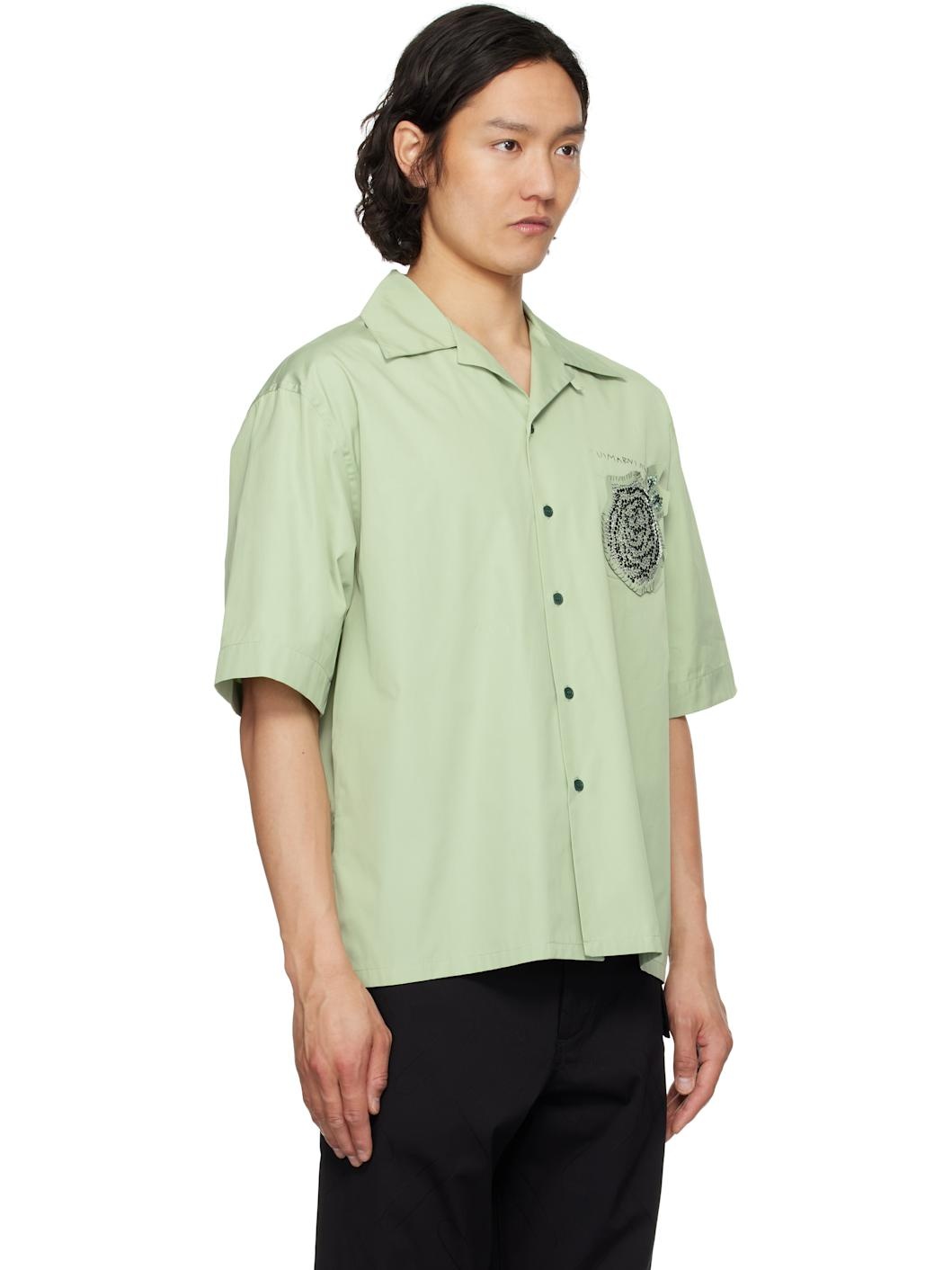 Green Cotton Poplin Shirt - 2