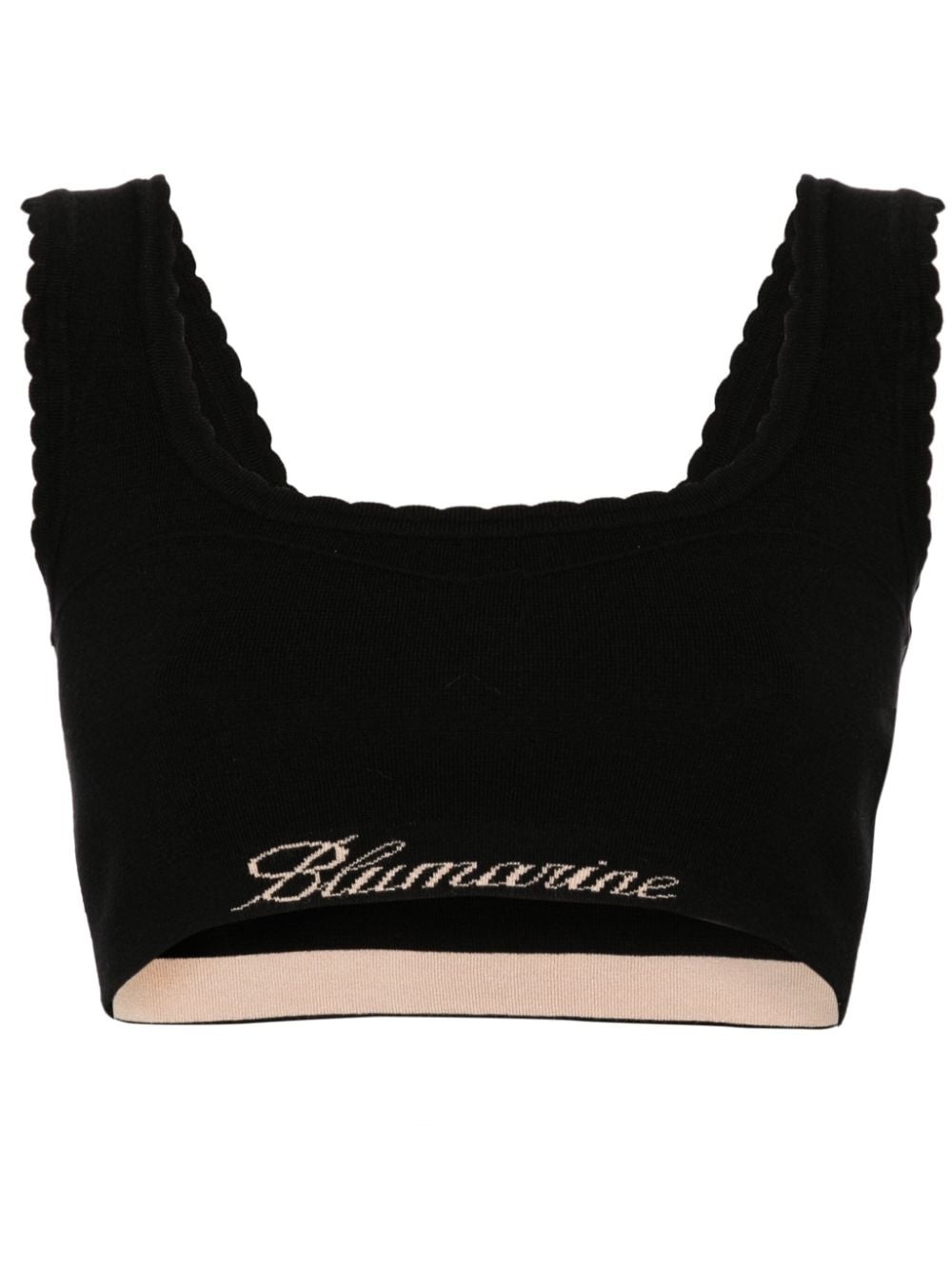 logo-jacquard crop top - 1