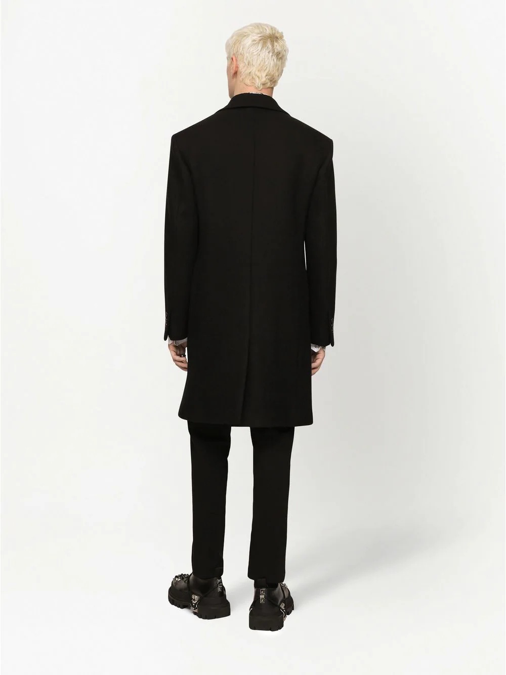 single-breasted wool coat - 4