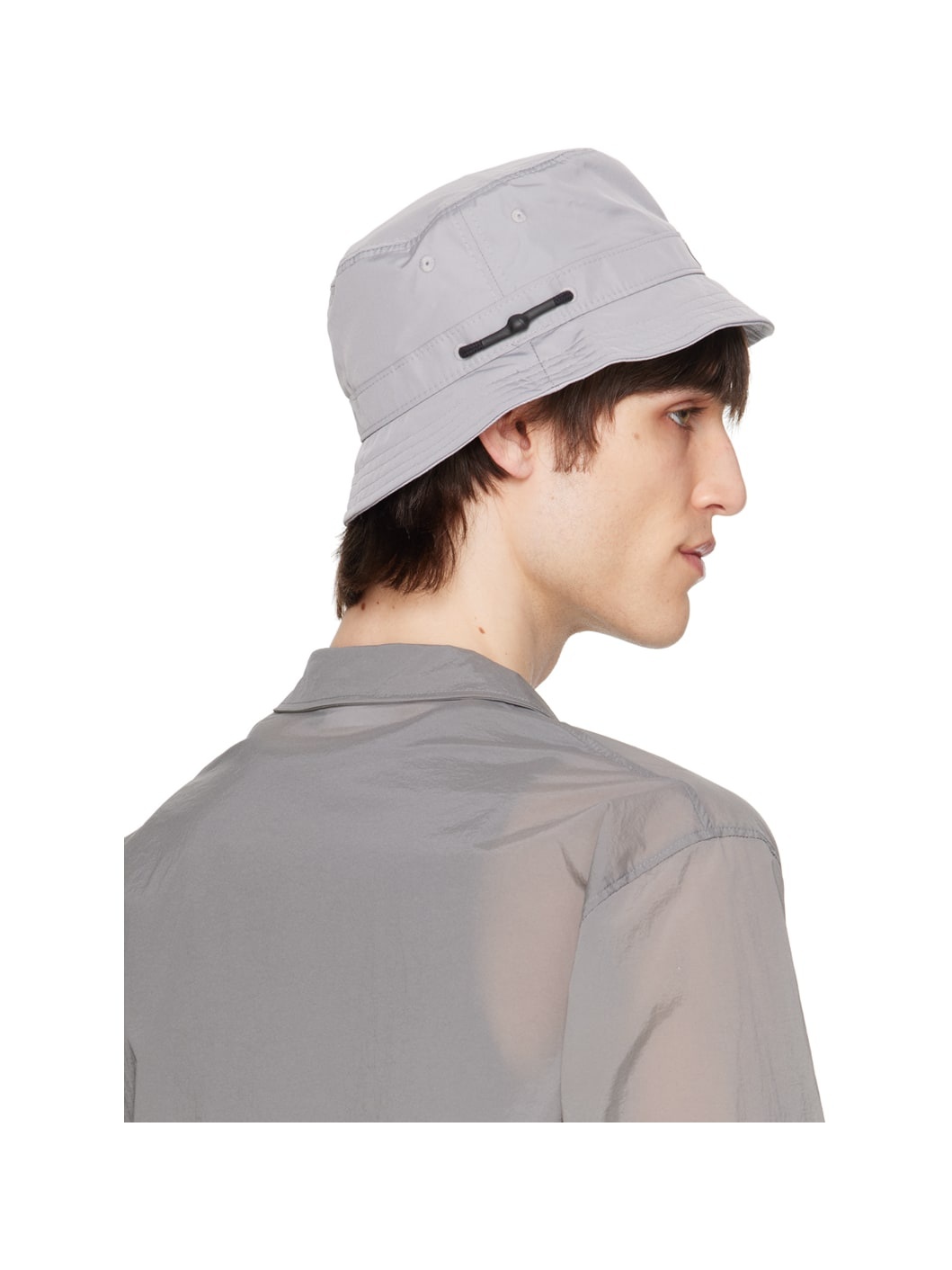 Gray Embroidered Bucket Hat - 3