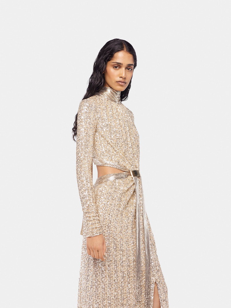 LONG MESH AND SEQUIN DRESS 4