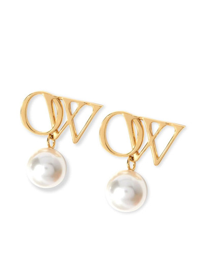 Off-White OW faux-pearl drop earrings outlook