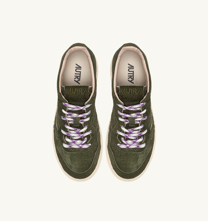 MEDALIST LOW SNEAKERS IN MILITARY GREEN PONY HAIR EFFECT 5