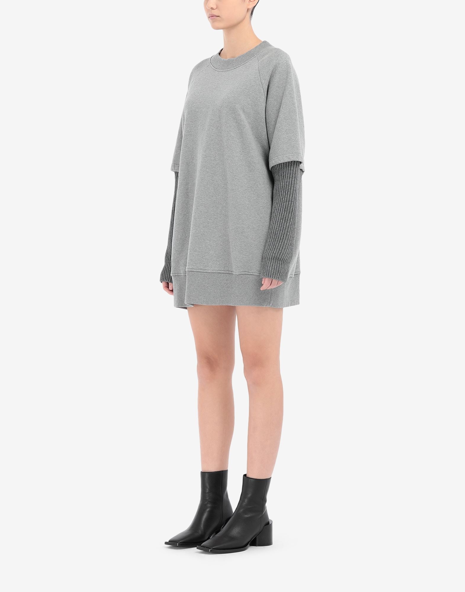 Ribbed sleeve sweatshirt dress - 5