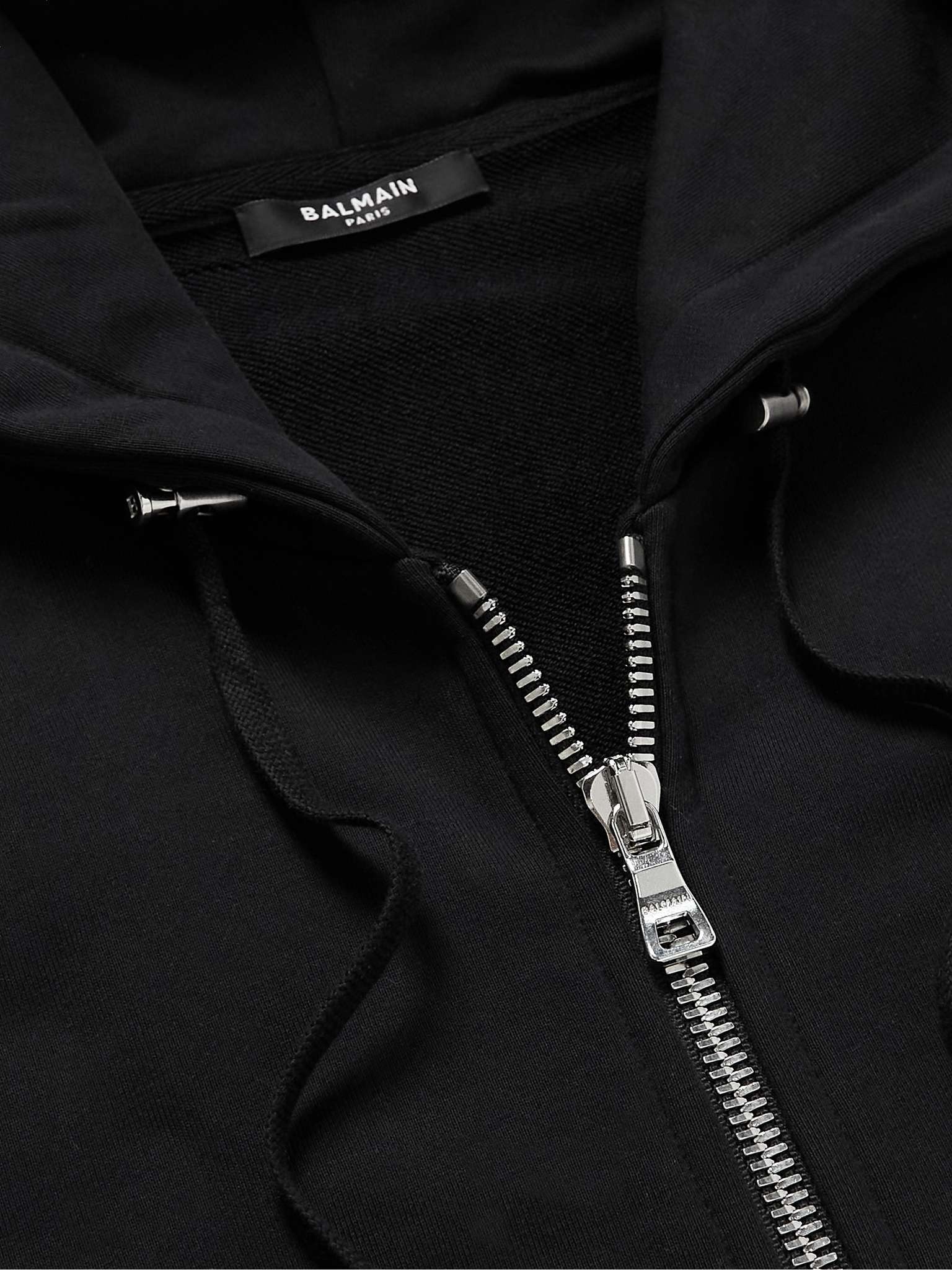 Logo-Flocked Cotton-Jersey Zip-Up Hoodie - 5