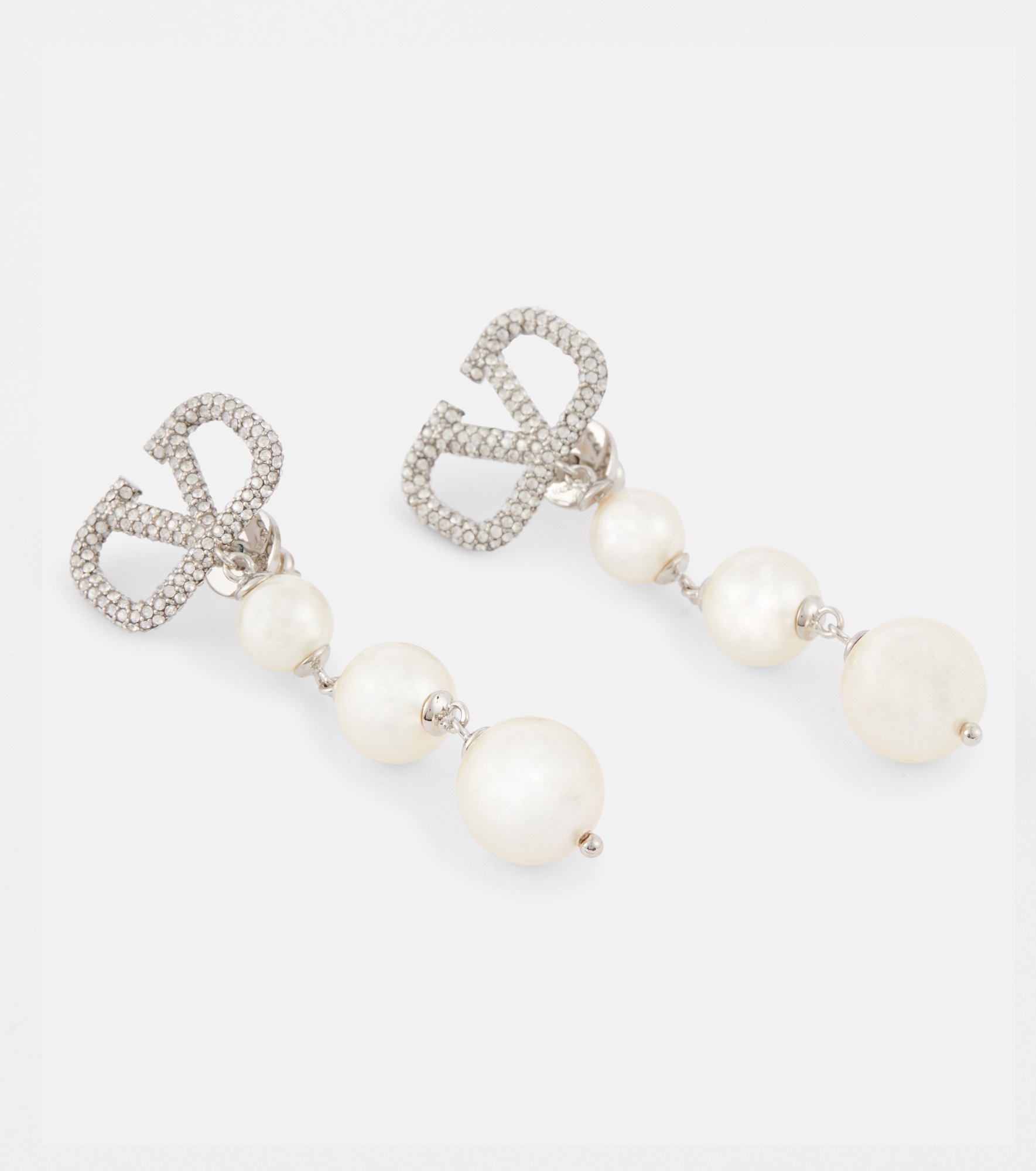 VLogo Signature faux pearl drop earrings - 4