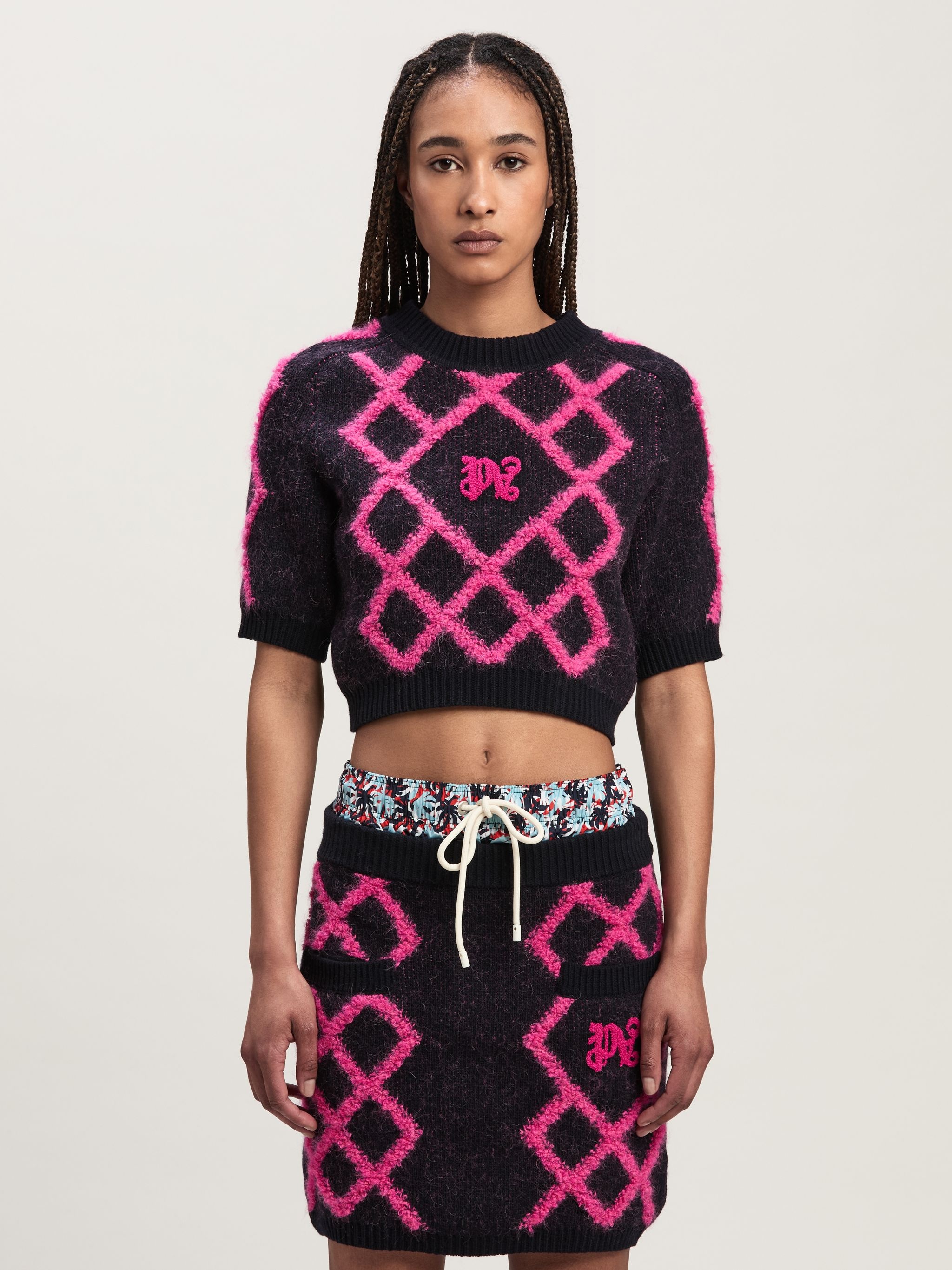 MONOGRAM ARGYLE Crop TOP - 3