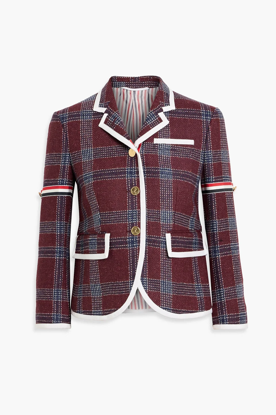 Checked wool-tweed blazer - 1