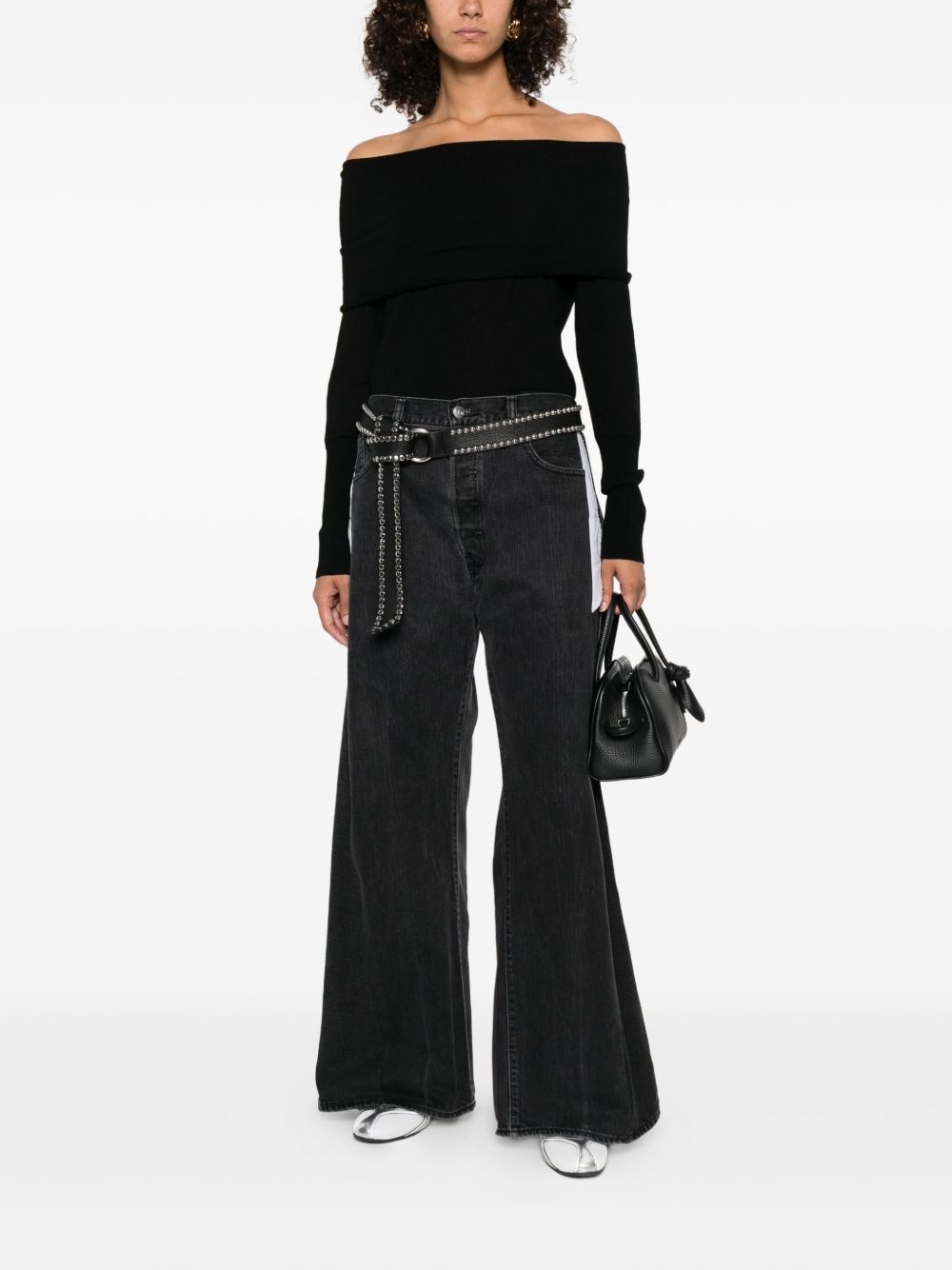 off-shoulder wool top - 2