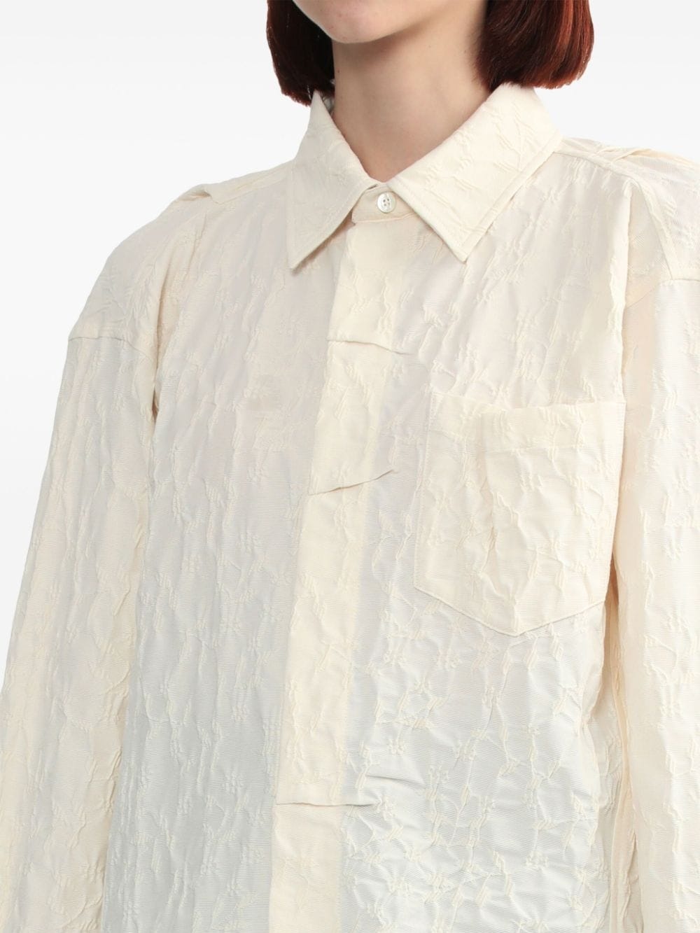 crinkled point-collar shirt - 5