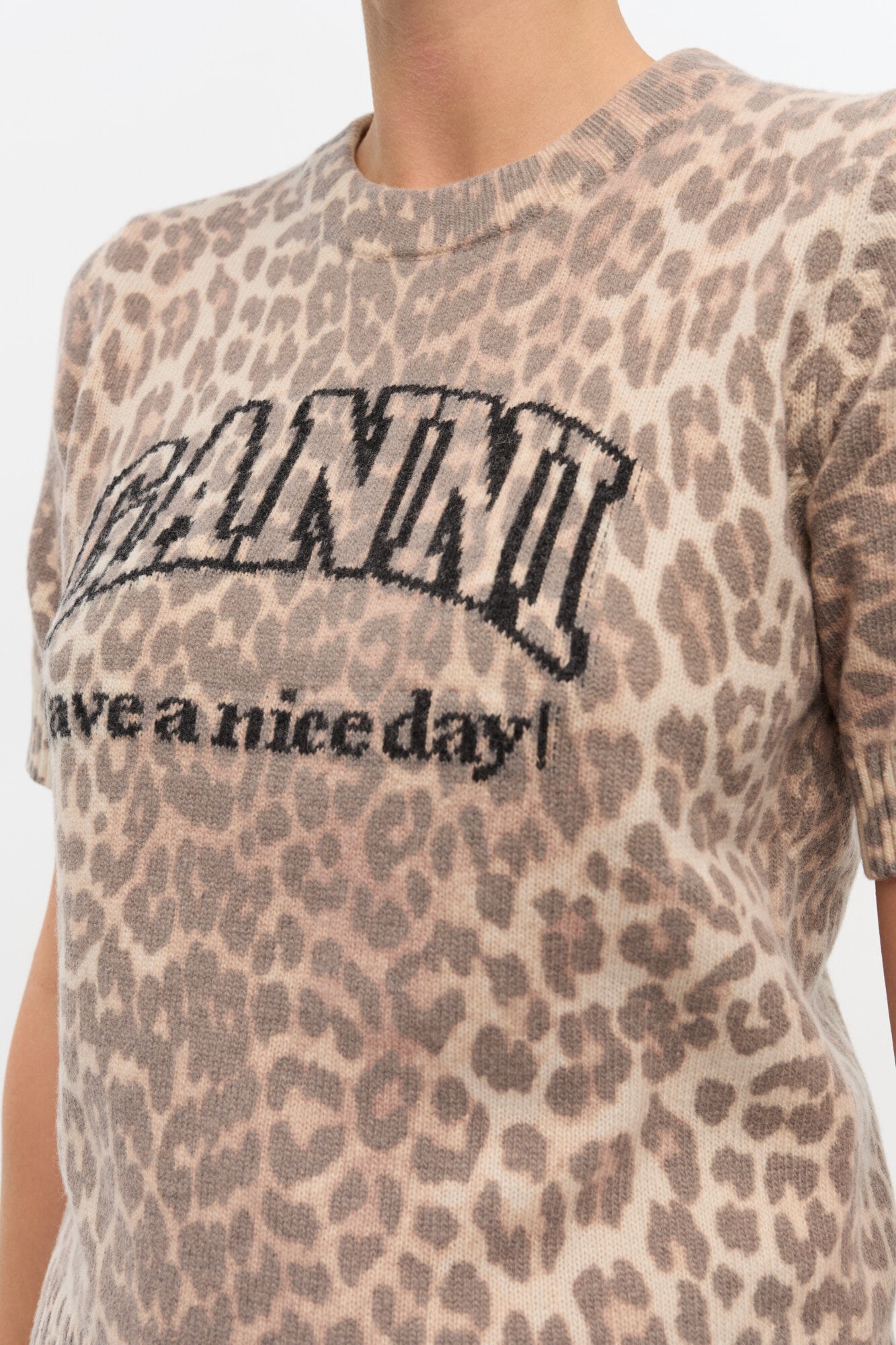 LEOPARD WOOL MIX T-SHIRT - 5