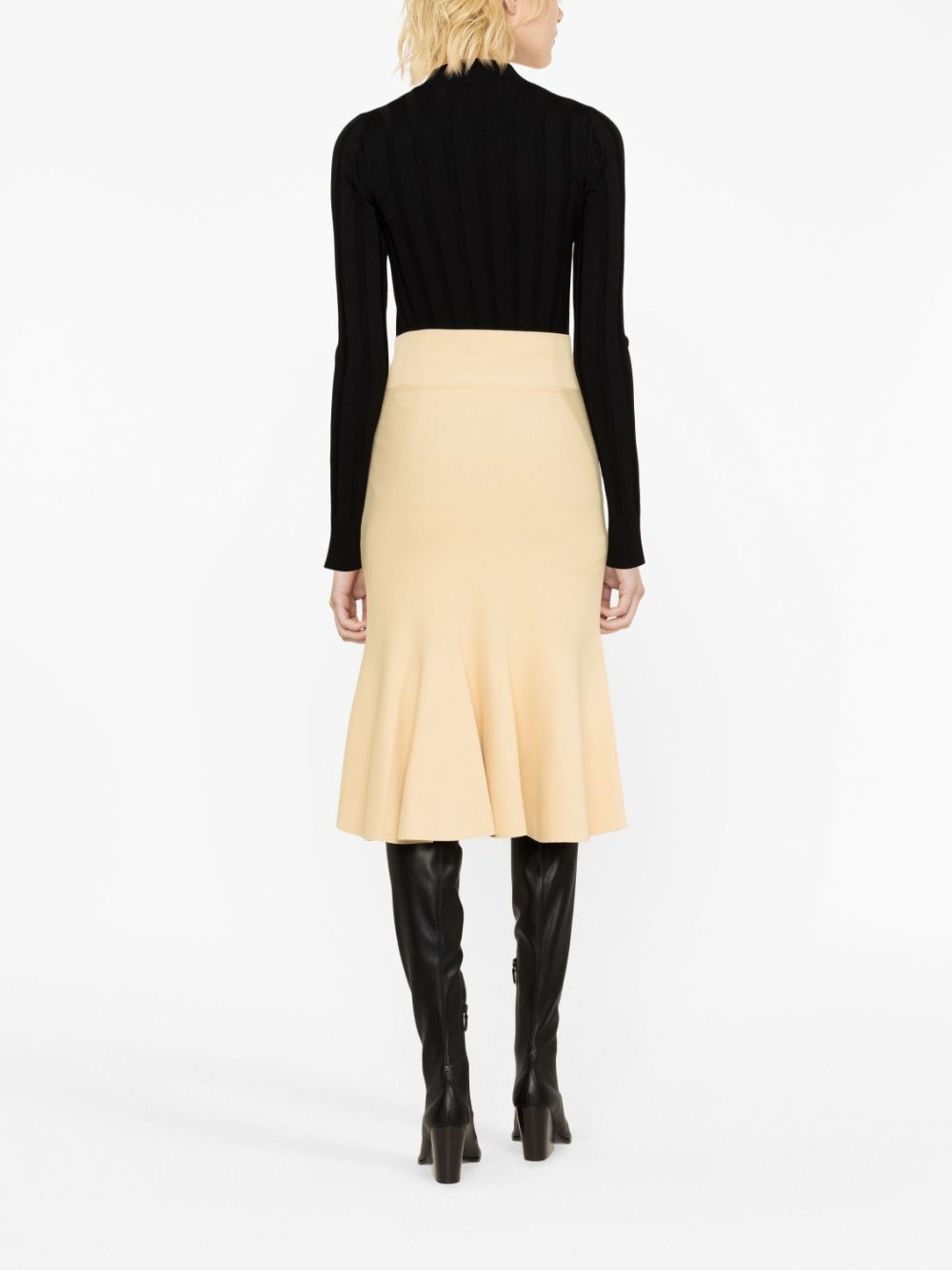 flared-hem knitted skirt - 4