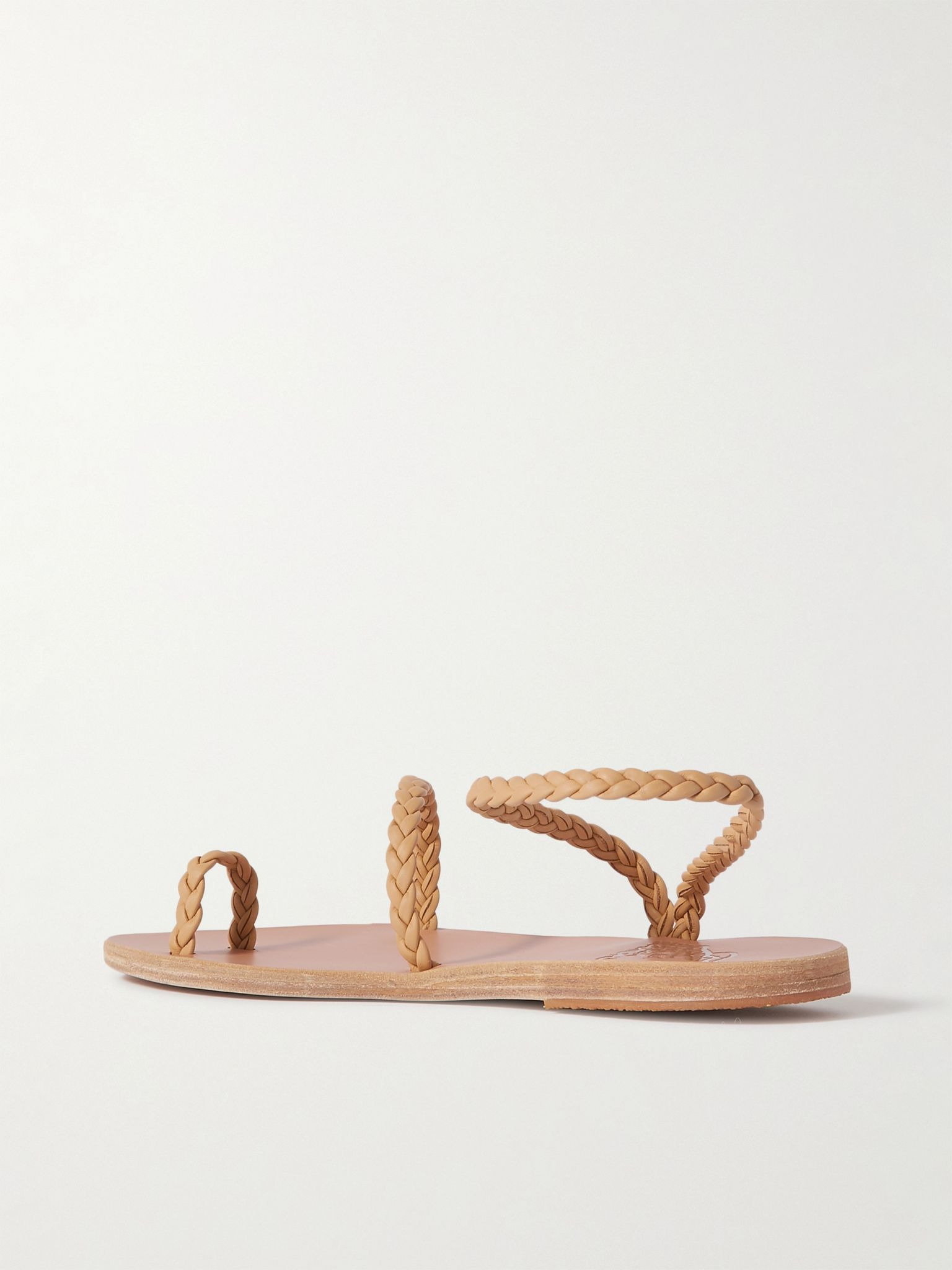 Eleftheria braided leather sandals Neutral - 3