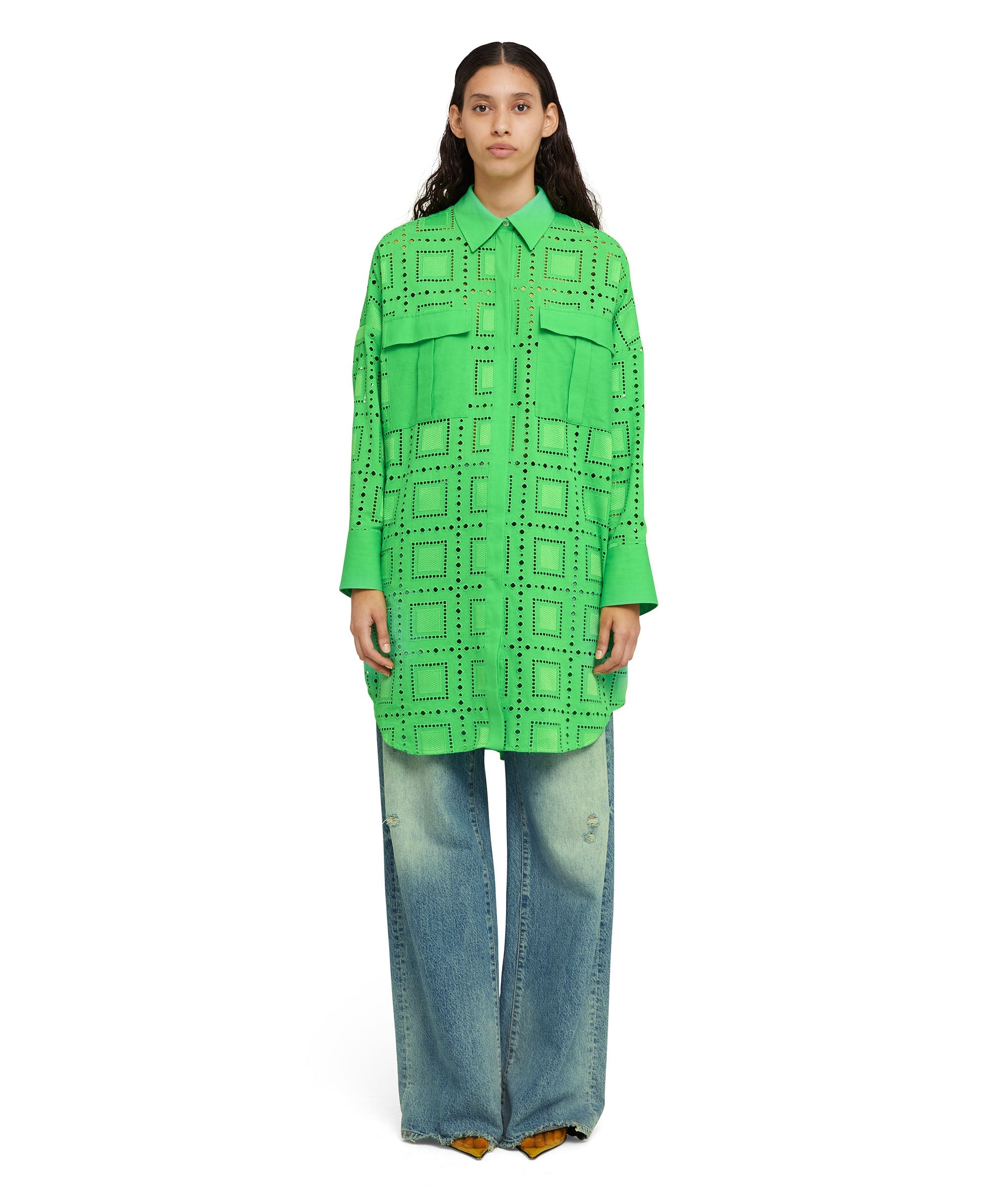 Sangallo cotton chemisier dress - 2