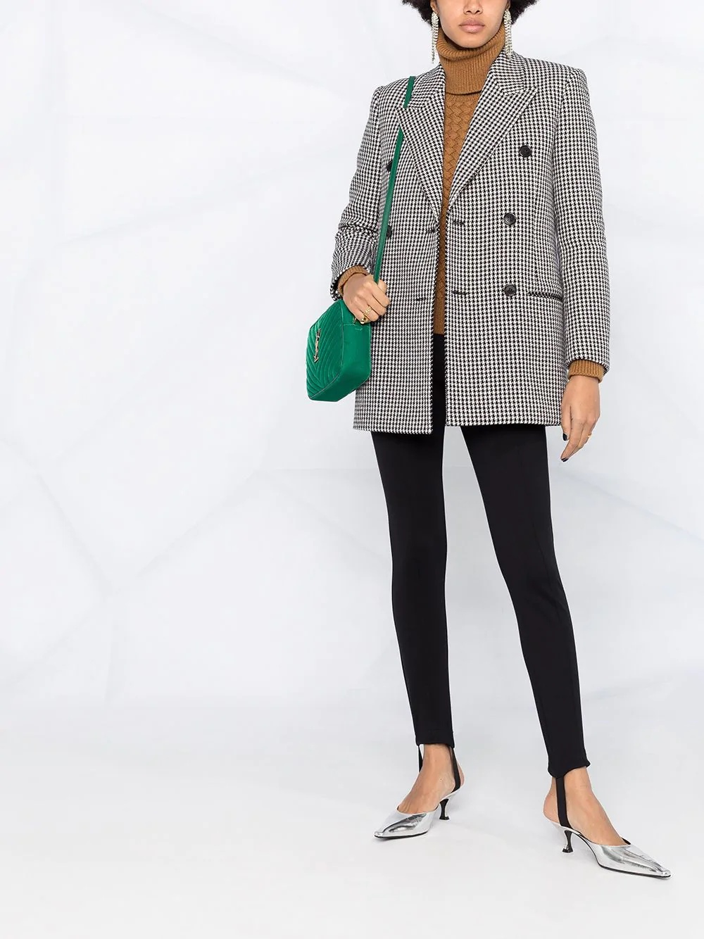 houndstooth double-breasted coat - 2