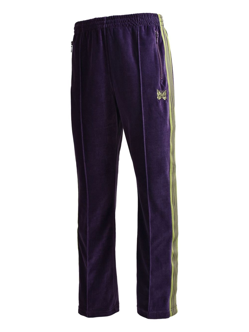 side-stripe velour track pants - 3