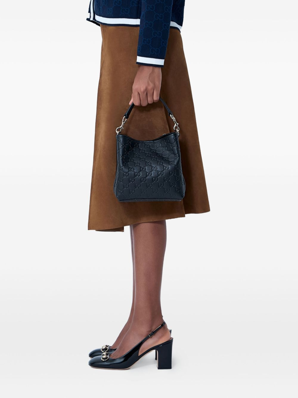 small GG Emblem leather tote bag - 1