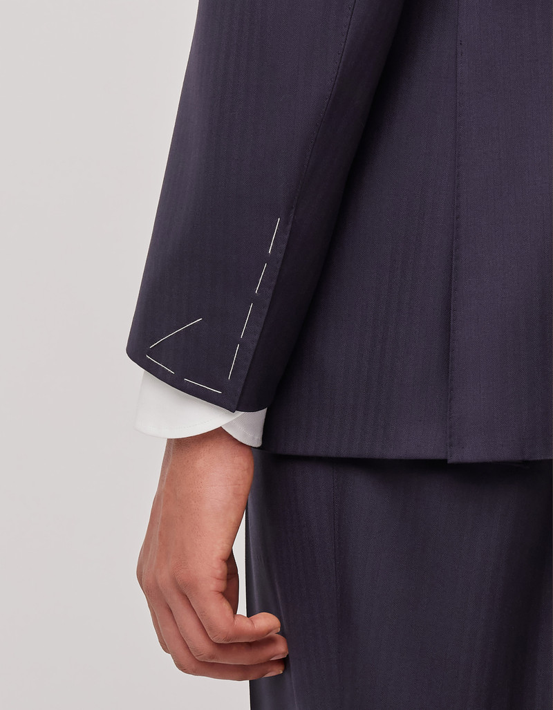 LIGHT BLUE DENIM-EFFECT WOOL REGULAR-FIT SUIT 95