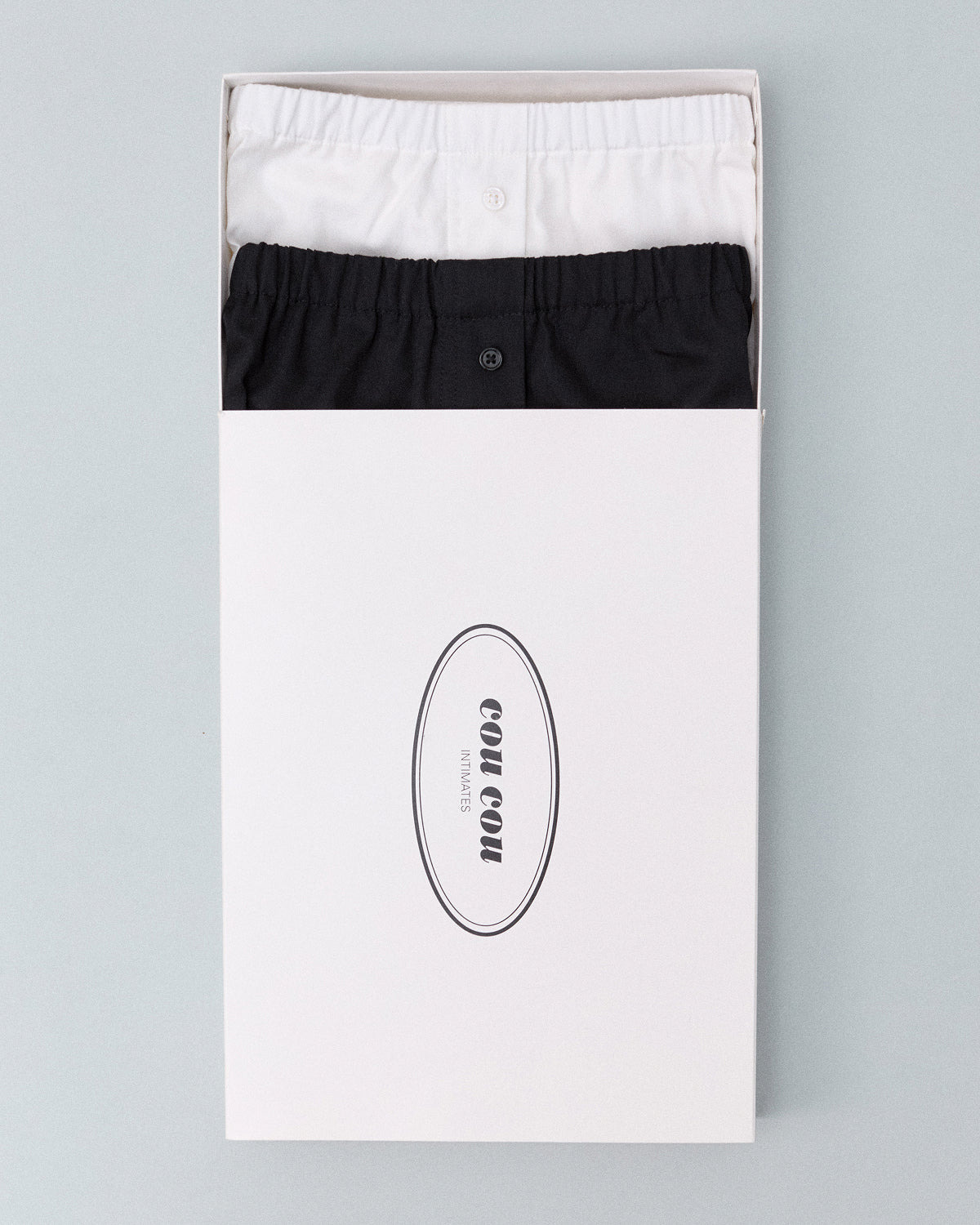 The Boxer 2-Pack: Cotton Poplin Black & White - 2