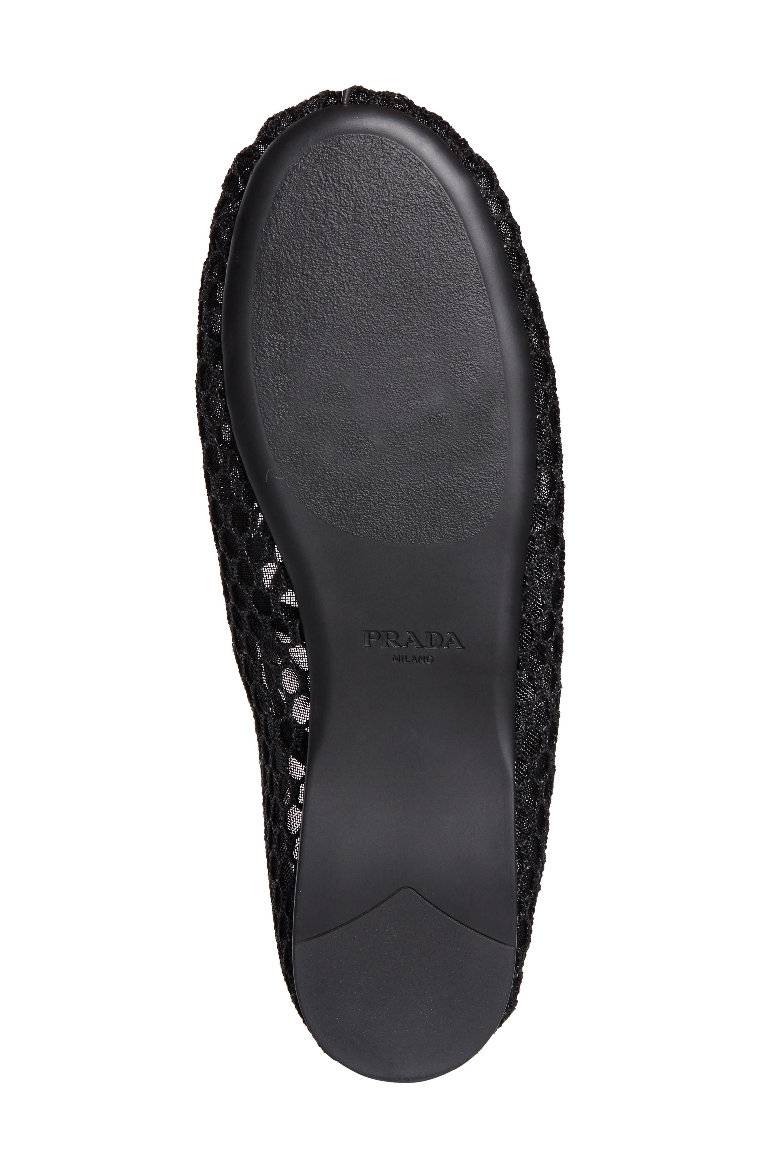 Prada Ballerine Mesh Mary Jane Flat in Nero at Nordstrom - 6