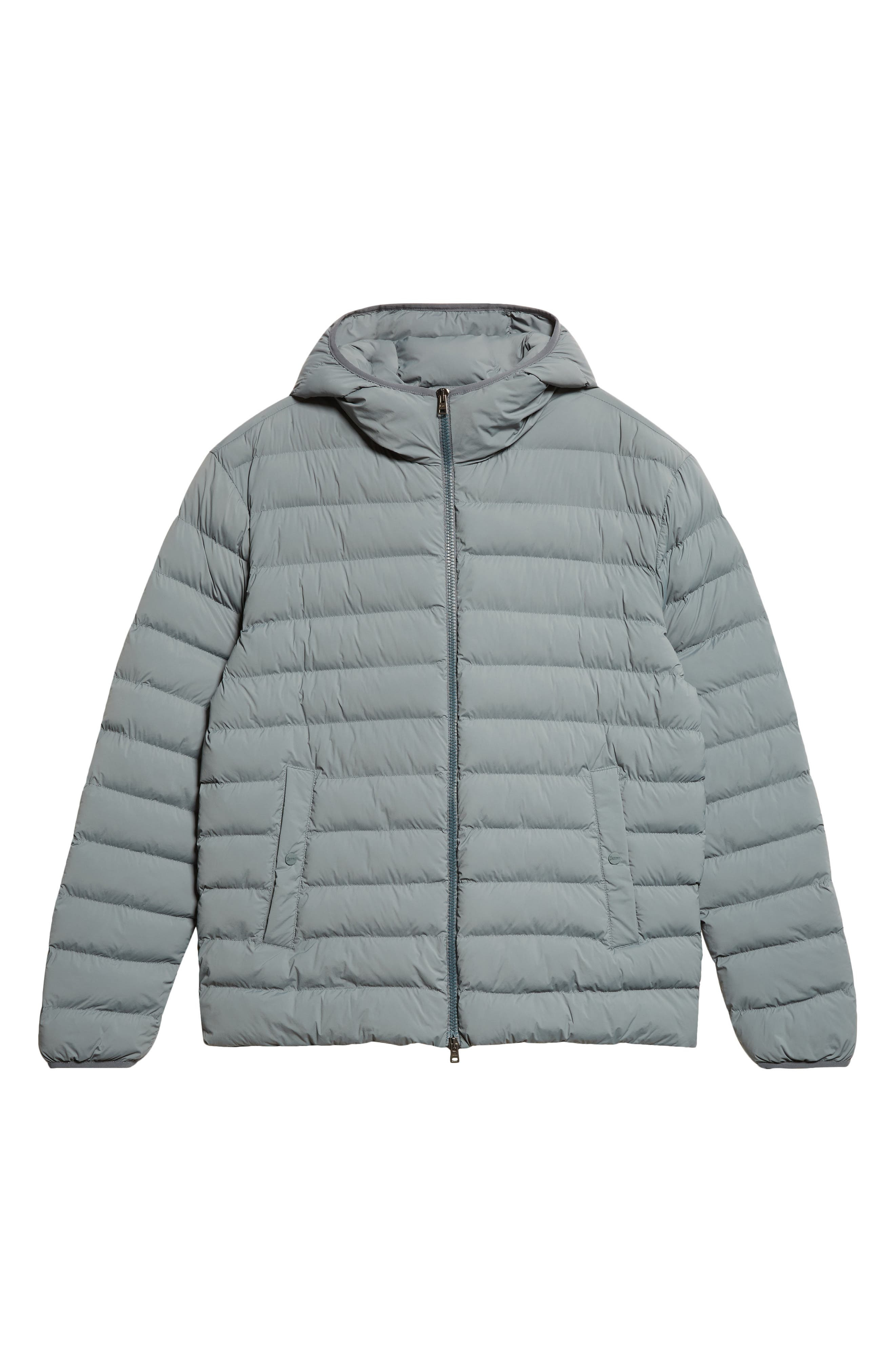 Herno Resort Travel Stretch Nylon Packable Hooded Jacket in Peacock Blue at Nordstrom - 6