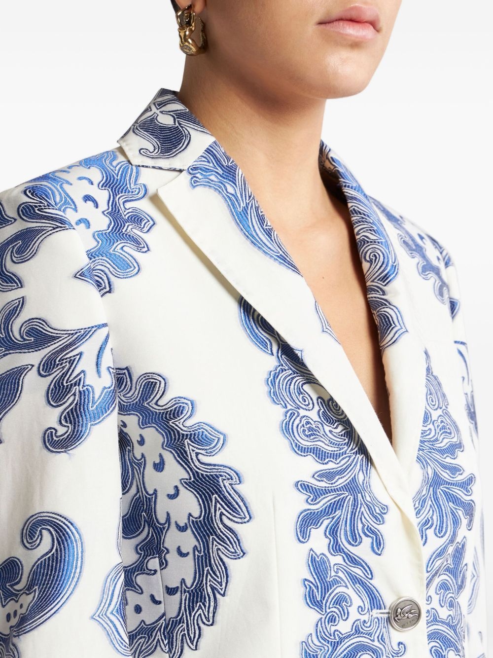floral-print blazer - 4