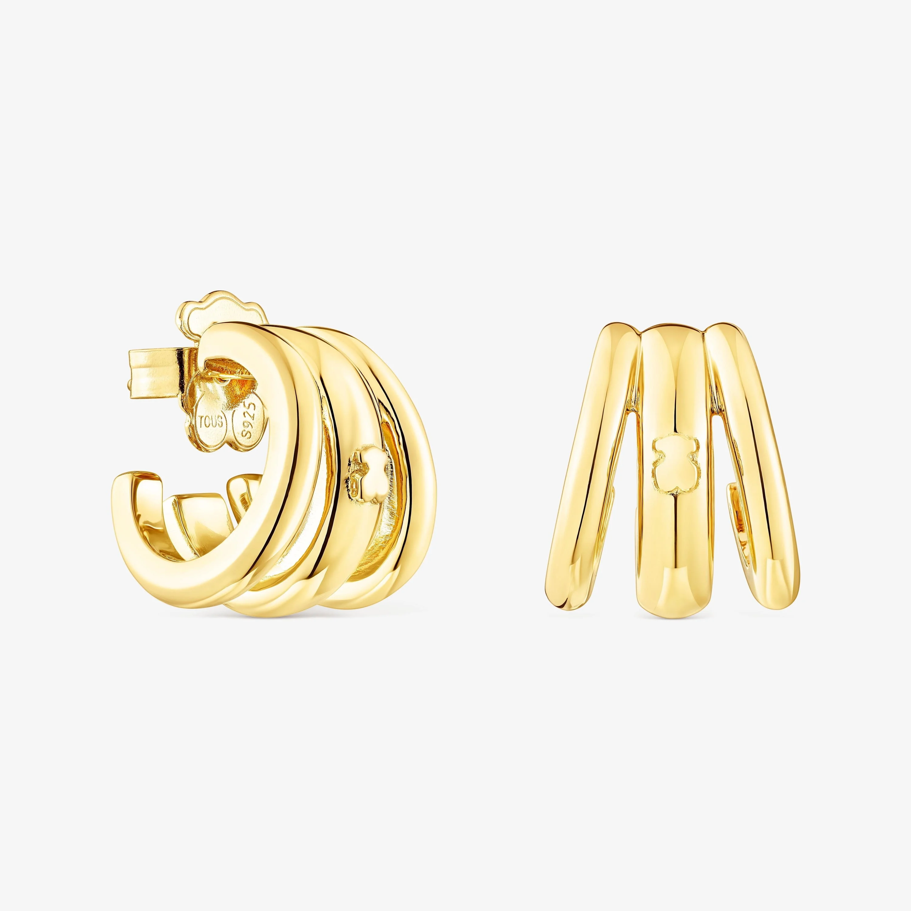 Silver vermeil TOUS Fellow Triple-hoop earrings - 1