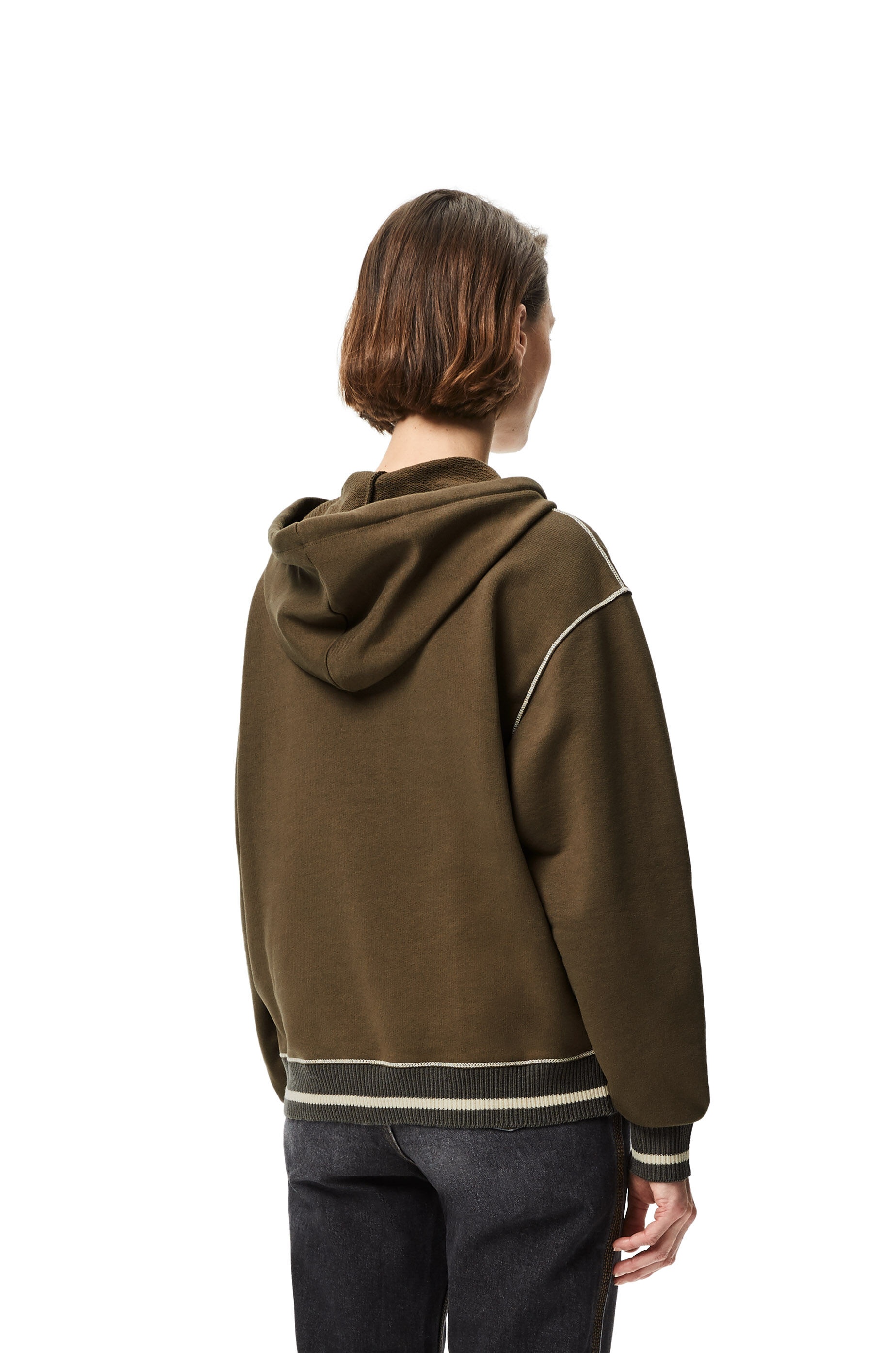 LOEWE anagram embroidered hoodie in cotton - 4