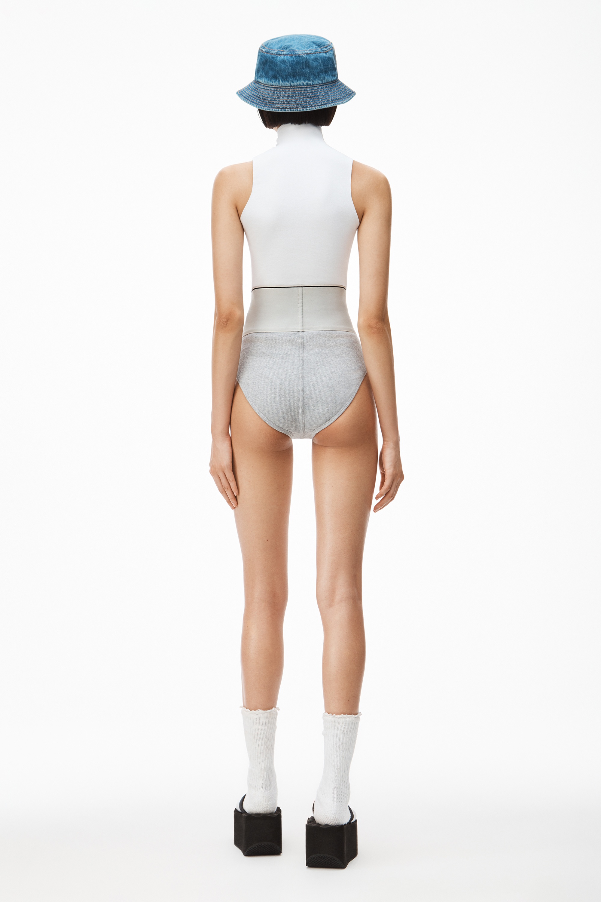 LOGO ELASTIC BRIEF IN RIBBED JERSEY - 4