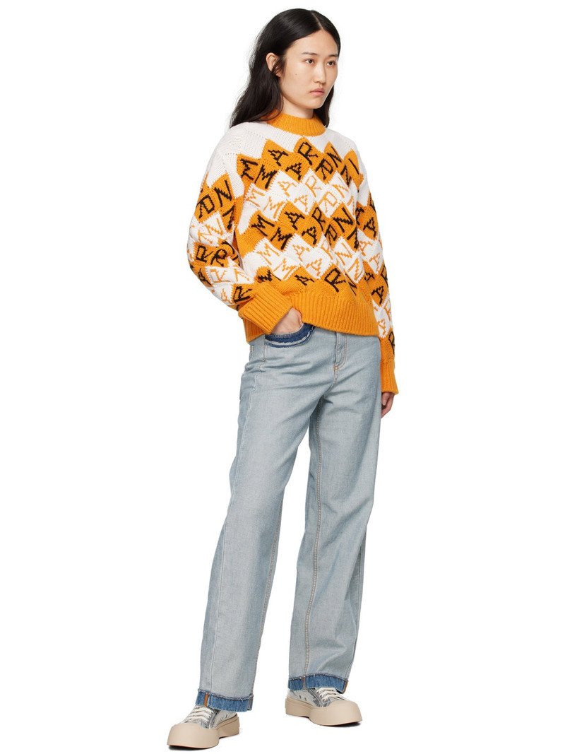 Marni Orange & Off-White 3D Blocks Sweater outlook