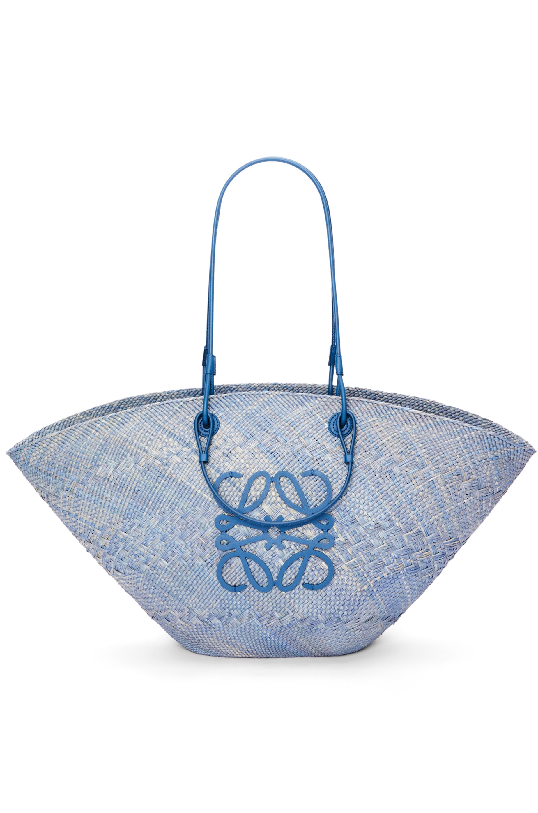 Large Anagram basket bag in iraca palm and calfskin - 1